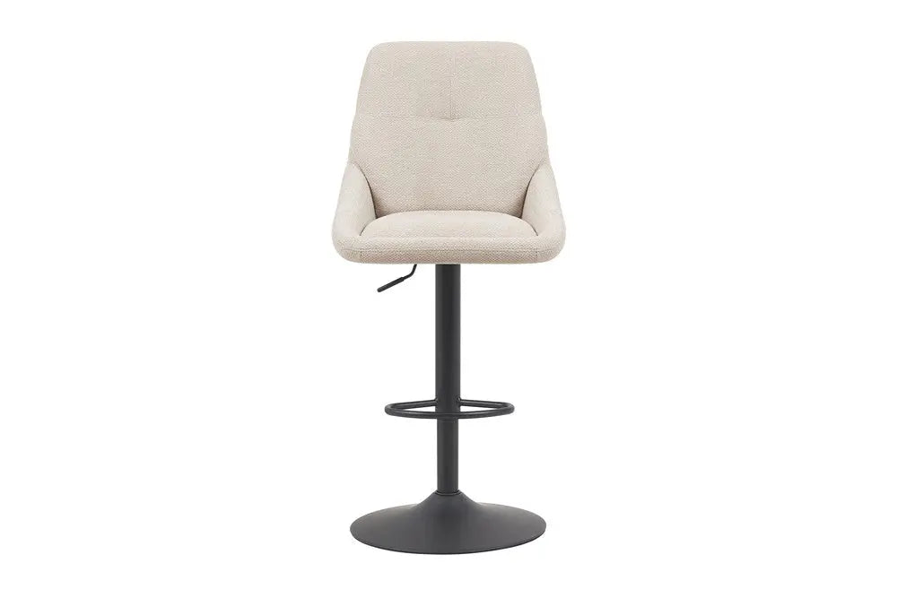 Chaise de bar pivotante SABA en tissu ecru – 50 x 60 cm | TIKAYLA
