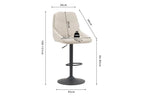 Chaise de bar pivotante SABA en tissu ecru – 50 x 60 cm | TIKAYLA