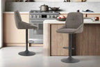 Chaise de bar pivotante SABA en tissu gris – 50 x 60 cm | TIKAYLA
