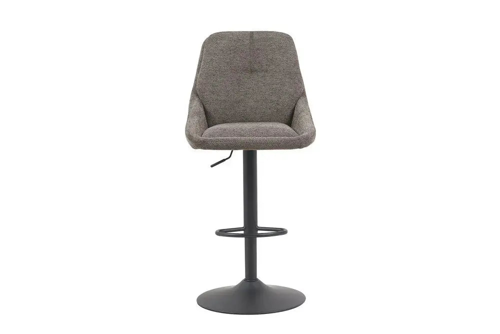 Chaise de bar pivotante SABA en tissu gris – 50 x 60 cm | TIKAYLA