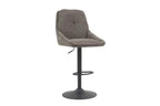 Chaise de bar pivotante SABA en tissu gris – 50 x 60 cm | TIKAYLA