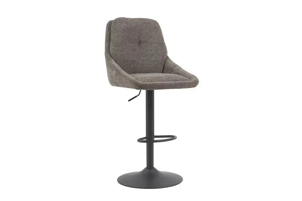 Chaise de bar pivotante SABA en tissu gris – 50 x 60 cm | TIKAYLA