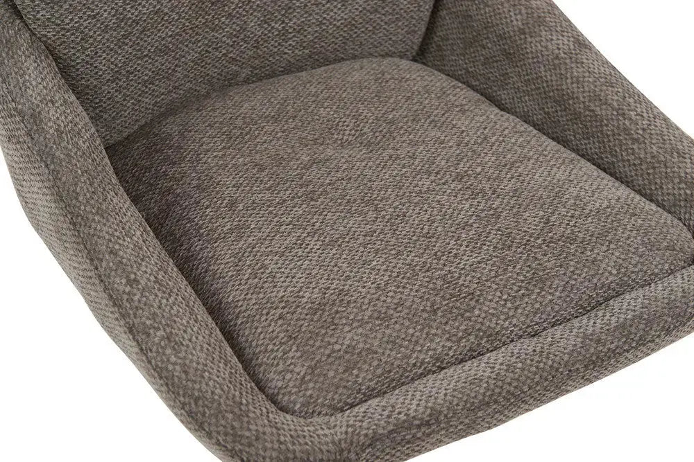Chaise de bar pivotante SABA en tissu gris – 50 x 60 cm | TIKAYLA