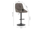 Chaise de bar pivotante SABA en tissu gris – 50 x 60 cm | TIKAYLA
