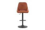 Chaise de bar pivotante SABA en tissu rouille – 50 x 60 cm | TIKAYLA