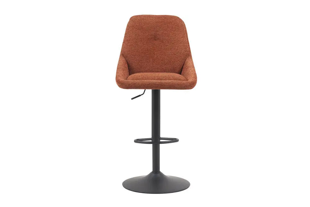 Chaise de bar pivotante SABA en tissu rouille – 50 x 60 cm | TIKAYLA