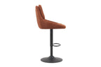 Chaise de bar pivotante SABA en tissu rouille – 50 x 60 cm | TIKAYLA