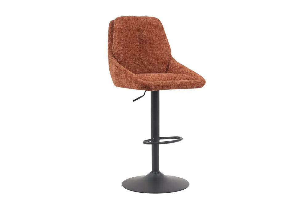 Chaise de bar pivotante SABA en tissu rouille – 50 x 60 cm | TIKAYLA