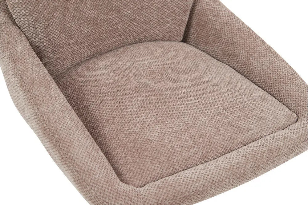 Chaise de bar pivotante SABA en tissu sable – 50 x 60 cm | TIKAYLA