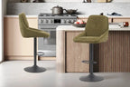 Chaise de bar pivotante SABA en tissu vert – 50 x 60 cm | TIKAYLA
