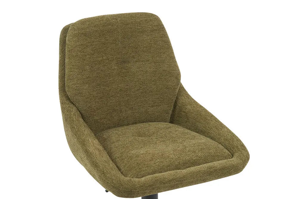 Chaise de bar pivotante SABA en tissu vert – 50 x 60 cm | TIKAYLA