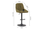 Chaise de bar pivotante SABA en tissu vert – 50 x 60 cm | TIKAYLA