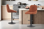 Chaise de bar pivotante SABA en tissu rouille – 50 x 60 cm | TIKAYLA