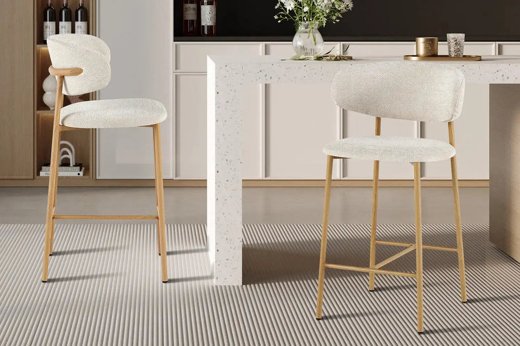 Chaise de bar COYA Naturel et Beige – 51 x 50 cm | TIKAYLA