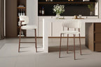 Chaise de bar COYA Noyer et Beige – 51 x 50 cm | TIKAYLA