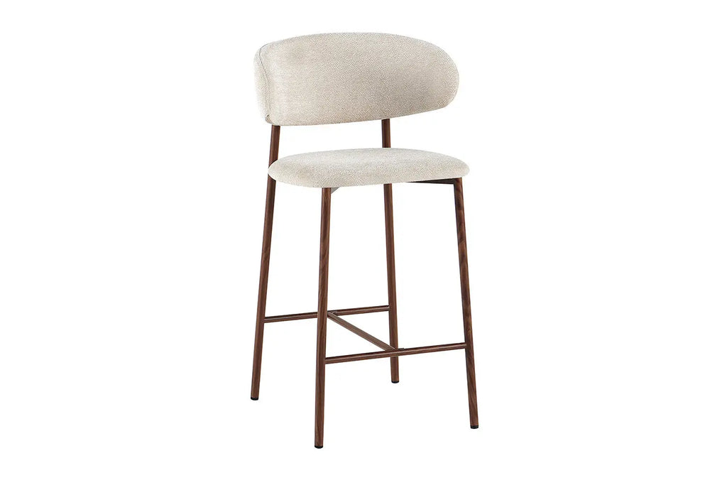 Chaise de bar COYA Noyer et Beige – 51 x 50 cm | TIKAYLA