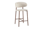 Chaise de bar COYA Noyer et Beige – 51 x 50 cm | TIKAYLA
