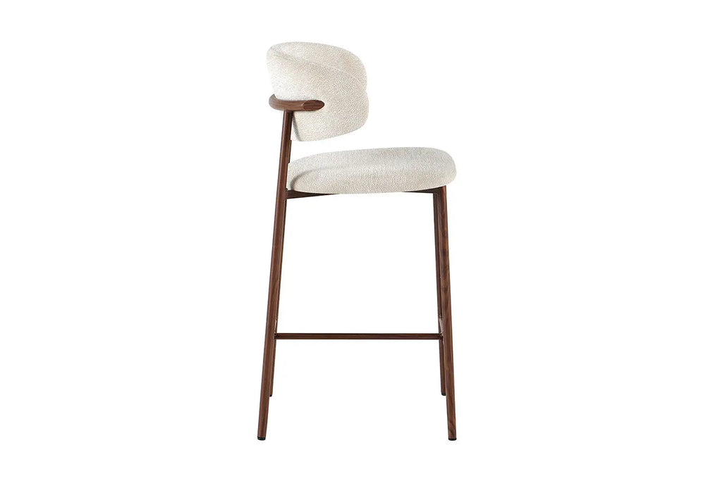 Chaise de bar COYA Noyer et Beige – 51 x 50 cm | TIKAYLA