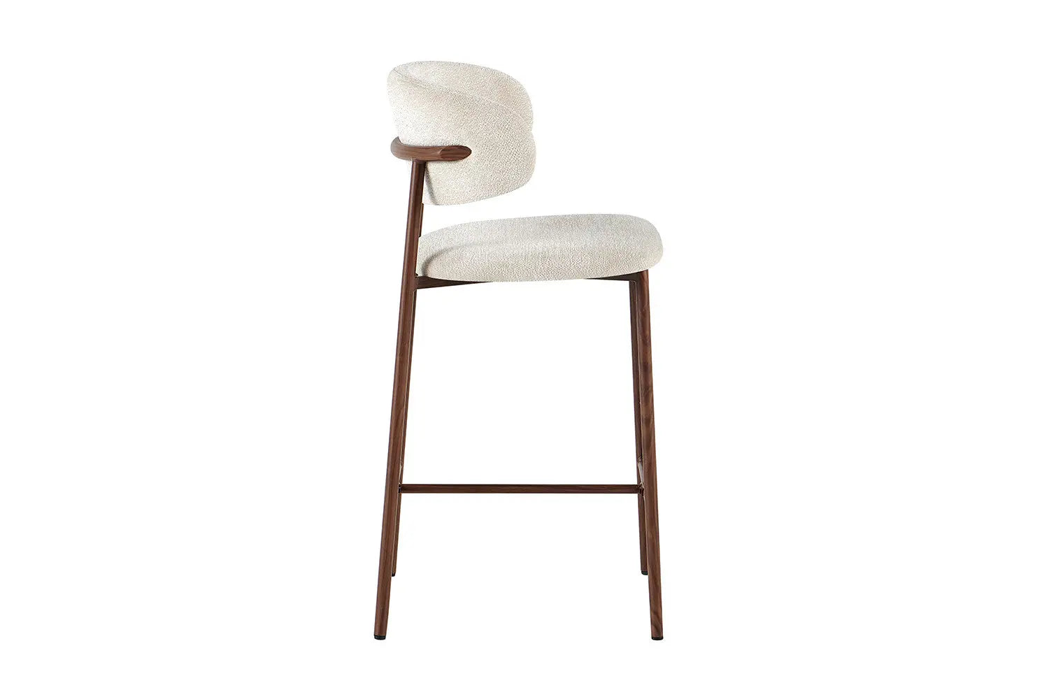 Chaise de bar COYA Noyer et Beige – 51 x 50 cm | TIKAYLA