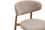 Chaise de bar LEVANTO pieds effet chêne – tissu sable 52 x 55 cm | TIKAYLA
