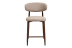 Chaise de bar LEVANTO pieds effet noyer – tissu sable 52 x 55 cm | TIKAYLA