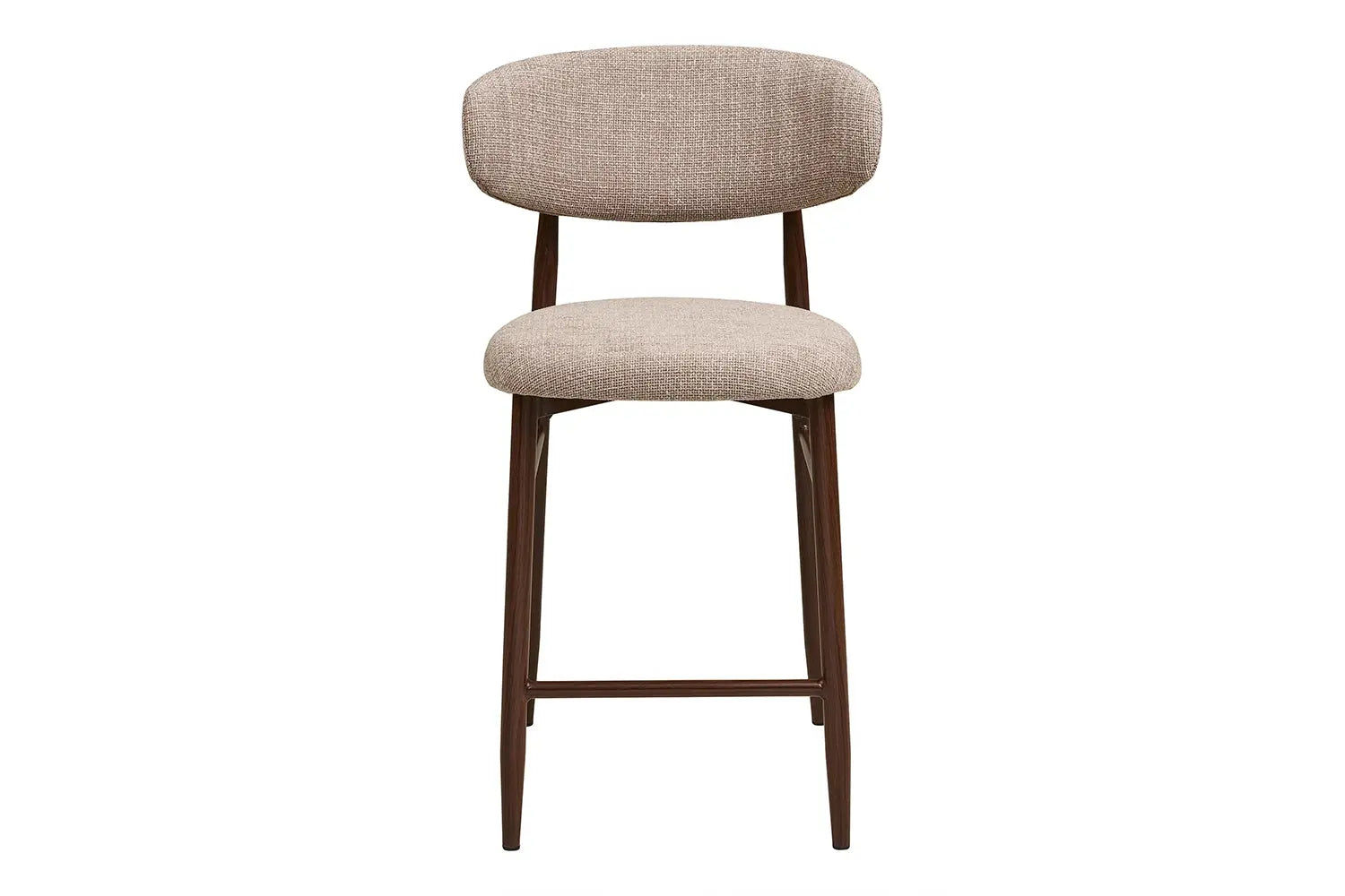 Chaise de bar LEVANTO pieds effet noyer – tissu sable 52 x 55 cm | TIKAYLA