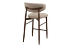 Chaise de bar LEVANTO pieds effet noyer – tissu sable 52 x 55 cm | TIKAYLA
