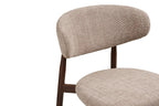 Chaise de bar LEVANTO pieds effet noyer – tissu sable 52 x 55 cm | TIKAYLA