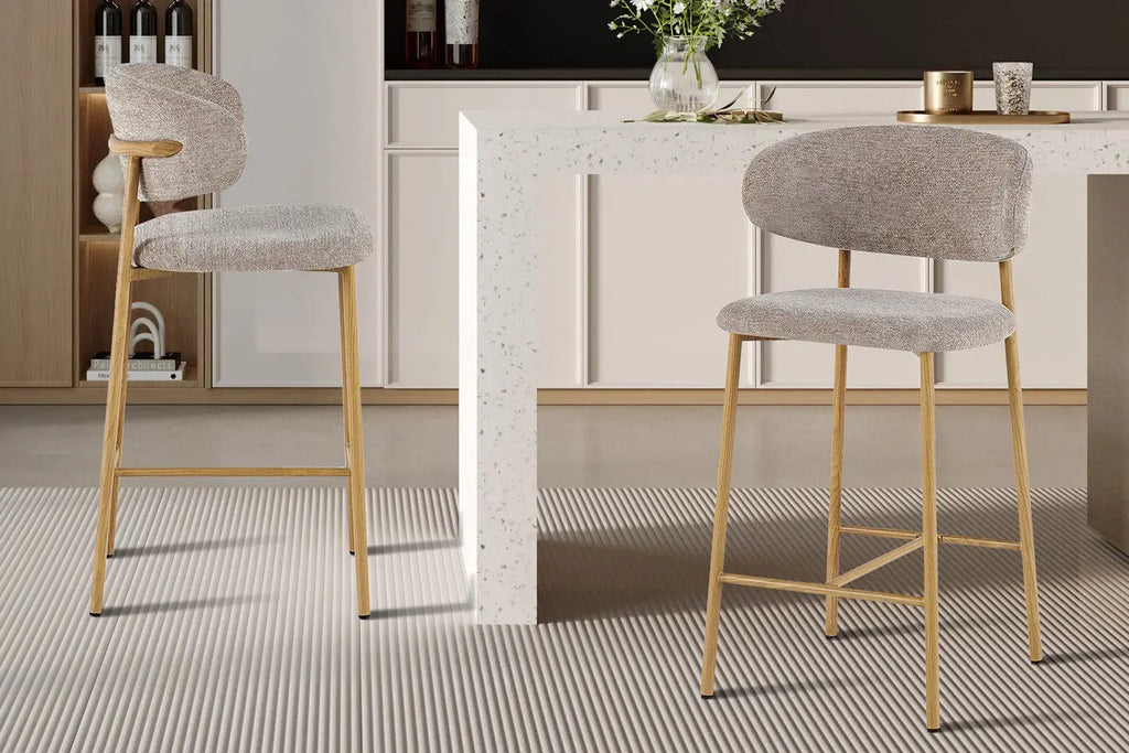 Chaise de bar COYA Naturel et Sable – 51 x 50 cm | TIKAYLA