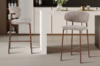 Chaise de bar COYA Noyer et Sable – 51 x 50 cm | TIKAYLA