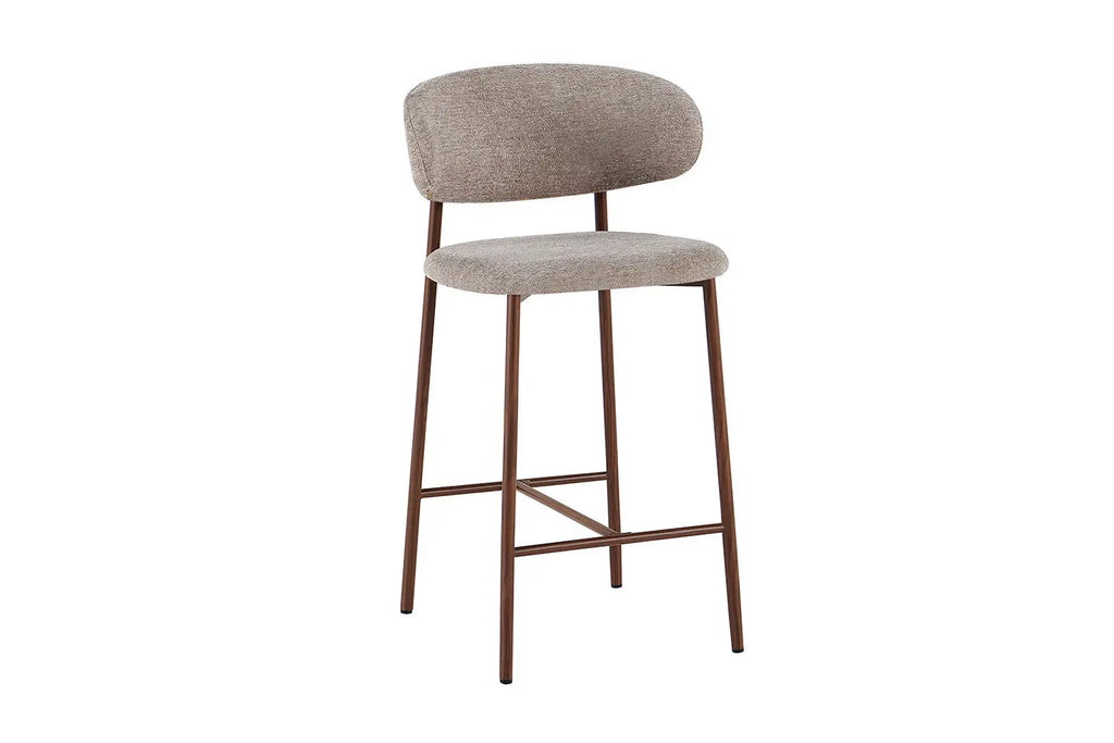 Chaise de bar COYA Noyer et Sable – 51 x 50 cm | TIKAYLA