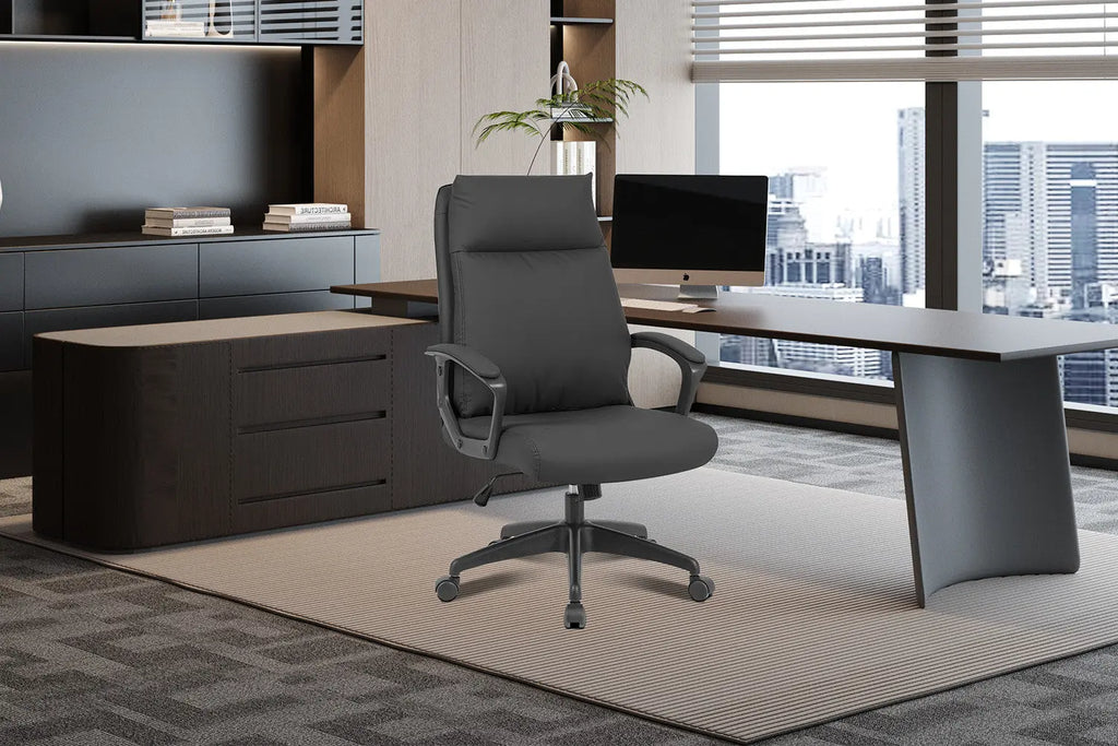 Chaise de bureau ARMEL noir vue de profil