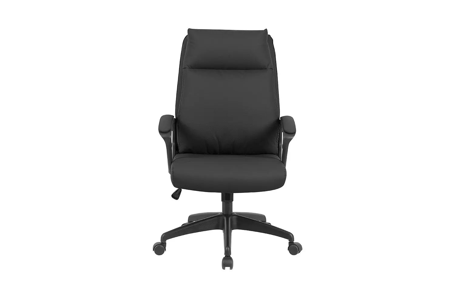 Chaise de bureau ARMEL noir détail assise et accoudoirs