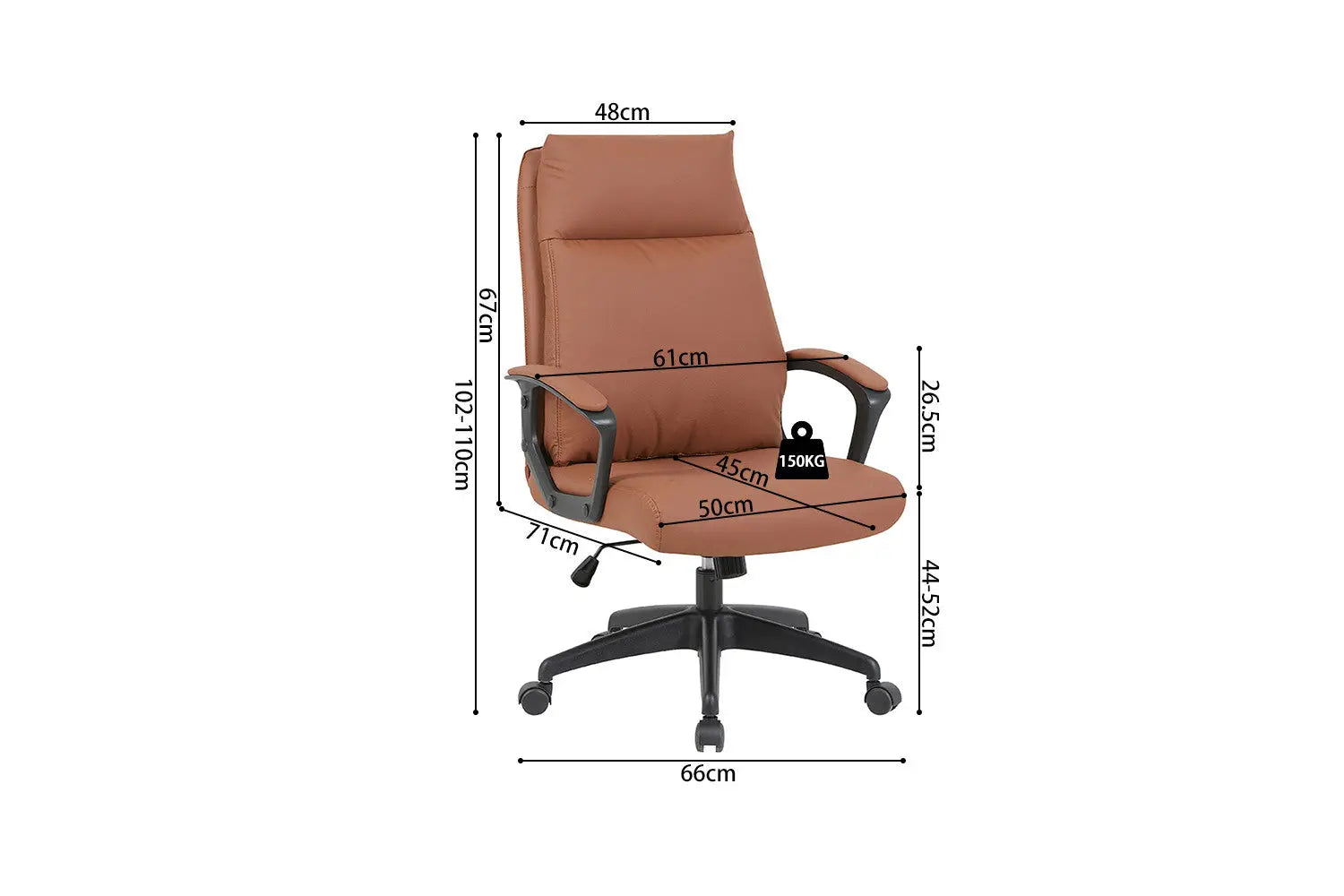 Chaise de Bureau ARMEL en Polyuréthane (PU) - 45 x 50 cm