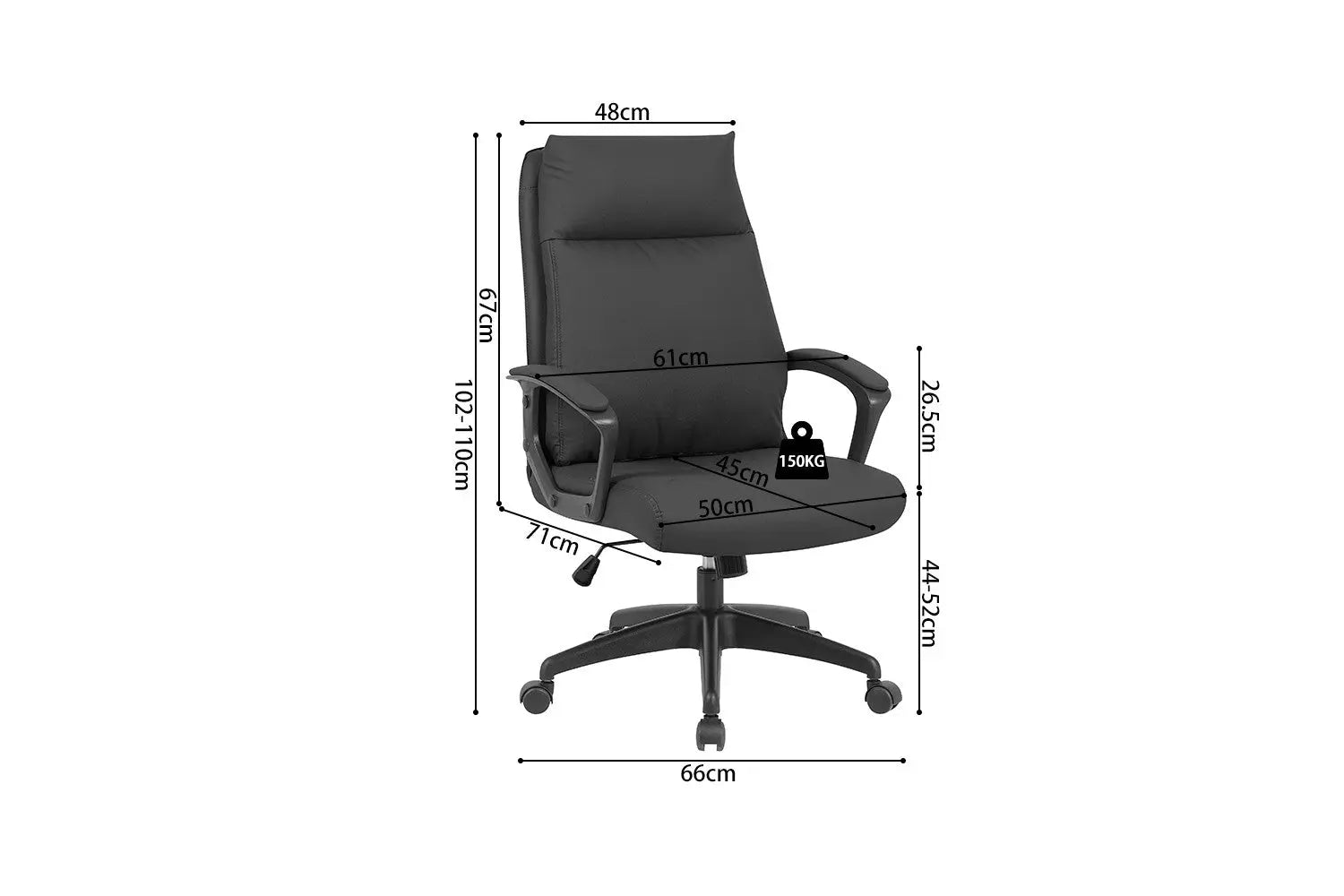 Chaise de Bureau ARMEL en Polyuréthane (PU) - 45 x 50 cm
