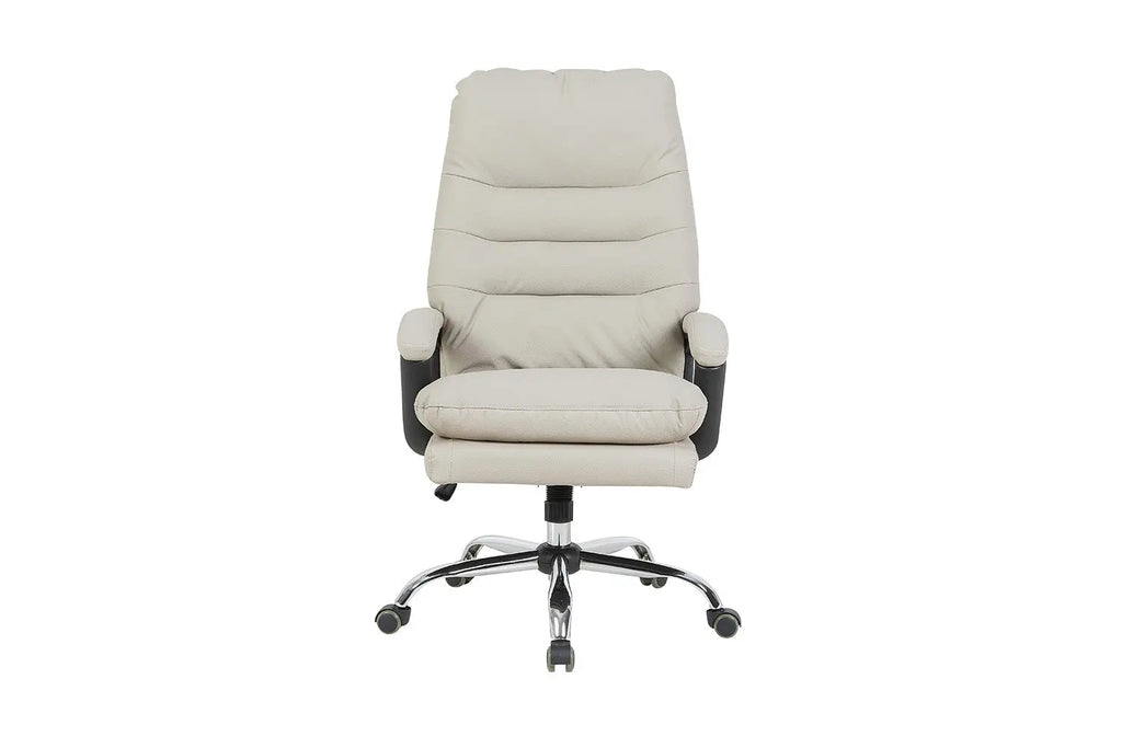 Chaise de bureau DANIELA beige détail assise similicuir