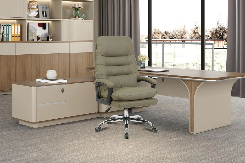 Chaise de bureau DANIELA verte vue de profil