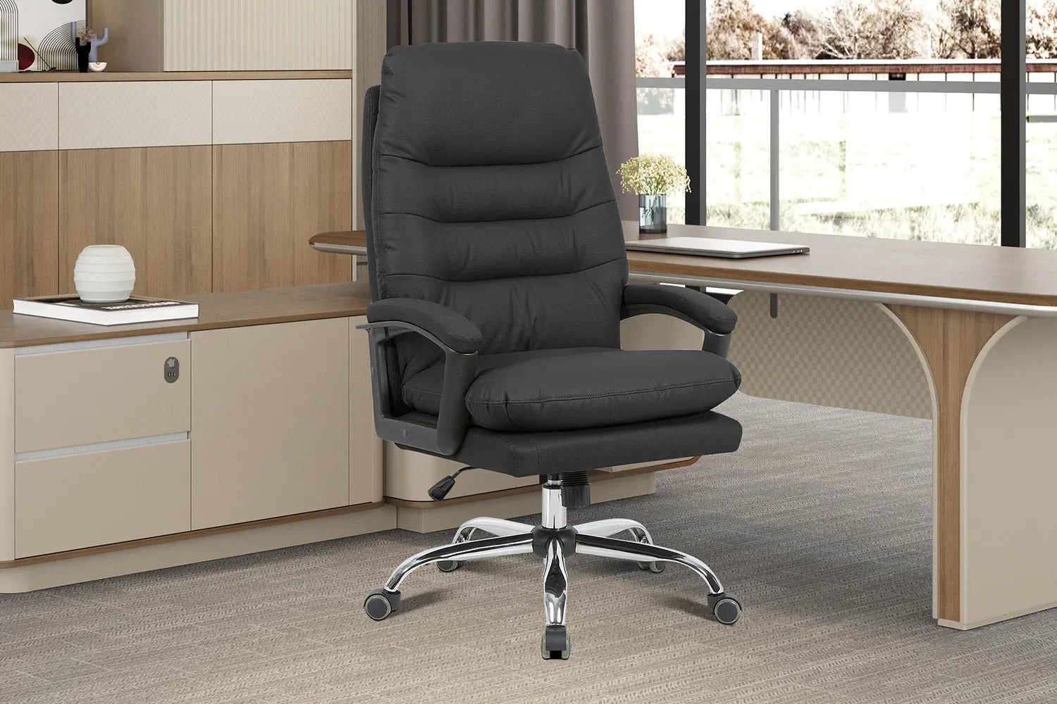 Chaise de Bureau DANIELA en Polyuréthane (PU) - Chaise de bureau réglable 46 x 53 cm - TIKAYLA