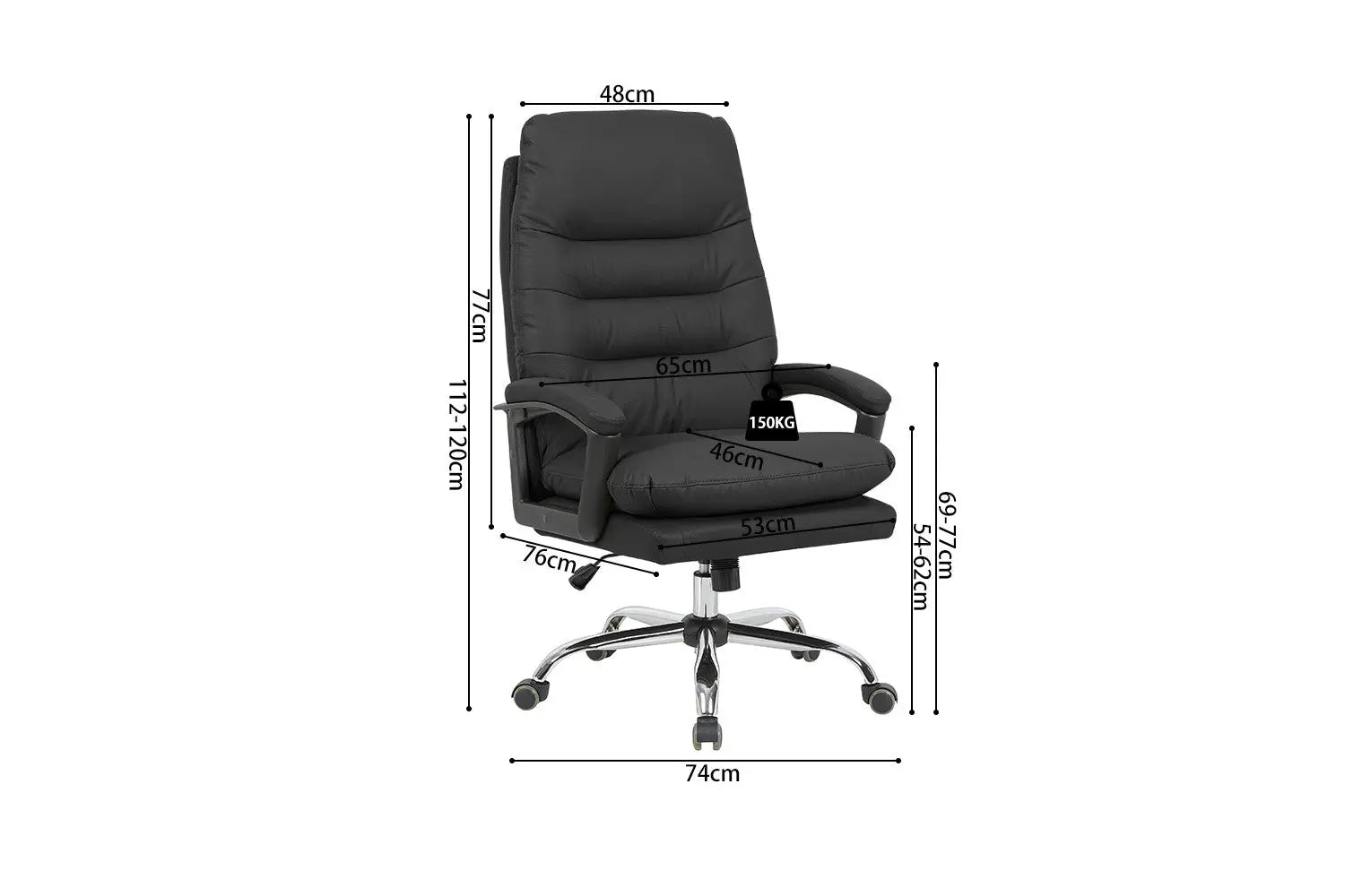 Chaise de Bureau DANIELA en Polyuréthane (PU) - 46 x 53 cm