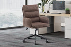 Chaise de bureau EMMY en tissu brun, hauteur reglable 88 a 98 cm - TIKAYLA