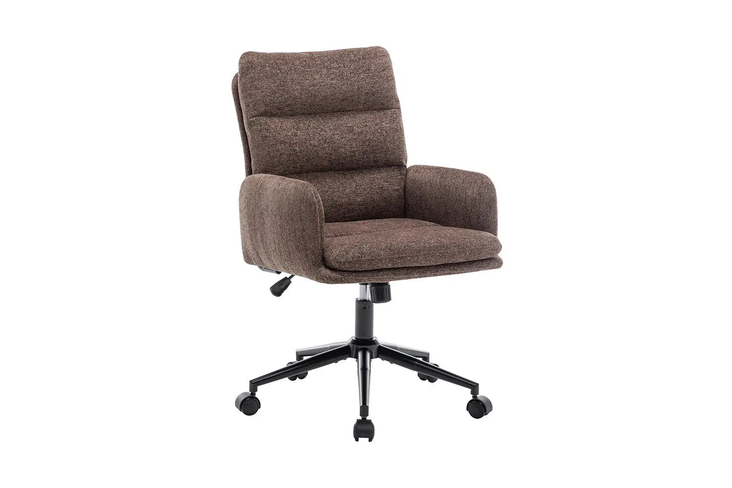 Chaise de bureau EMMY brune vue de cote - TIKAYLA