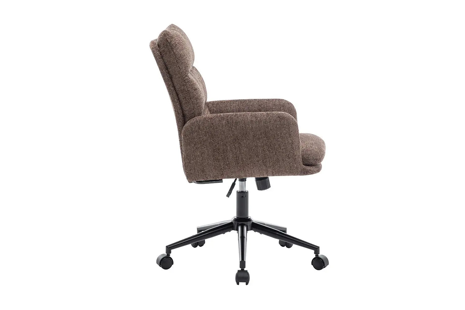 Detail du tissu polyester de la chaise EMMY brune - TIKAYLA