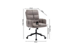 Schema cote de la chaise de bureau EMMY sable 64 x 68 cm - TIKAYLA