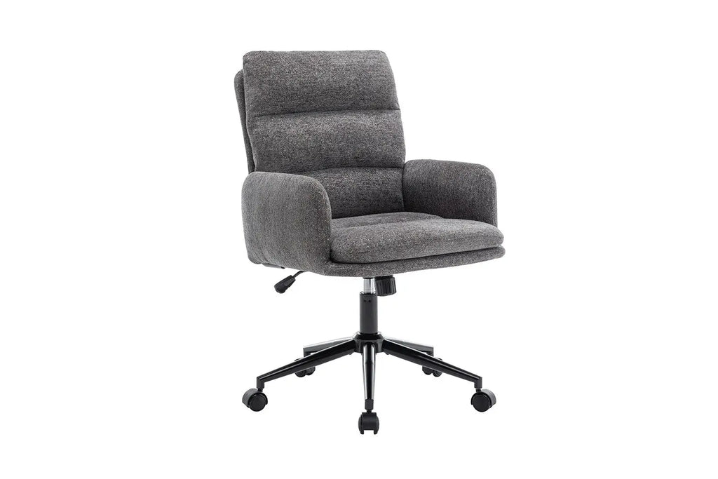 Chaise de bureau EMMY gris fonce vue de cote - TIKAYLA
