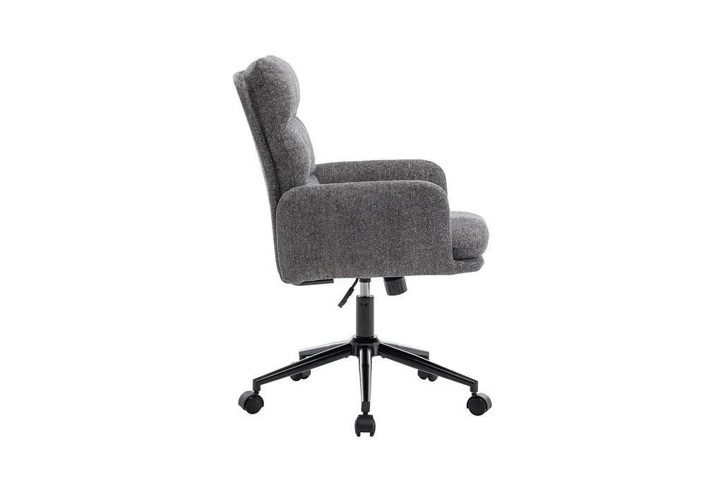 Detail du tissu polyester de la chaise EMMY gris fonce - TIKAYLA