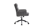 Detail du tissu polyester de la chaise EMMY gris fonce - TIKAYLA