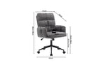 Schema cote de la chaise de bureau EMMY gris fonce 64 x 68 cm - TIKAYLA