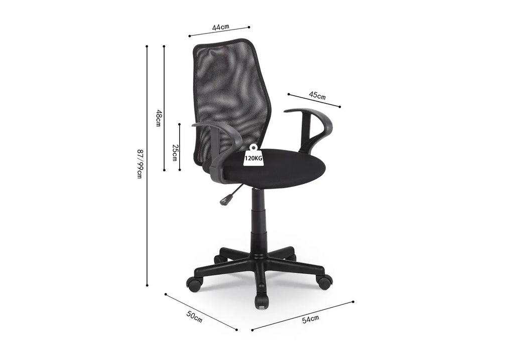 Pietement et roulettes de la chaise de bureau JOBY - TIKAYLA