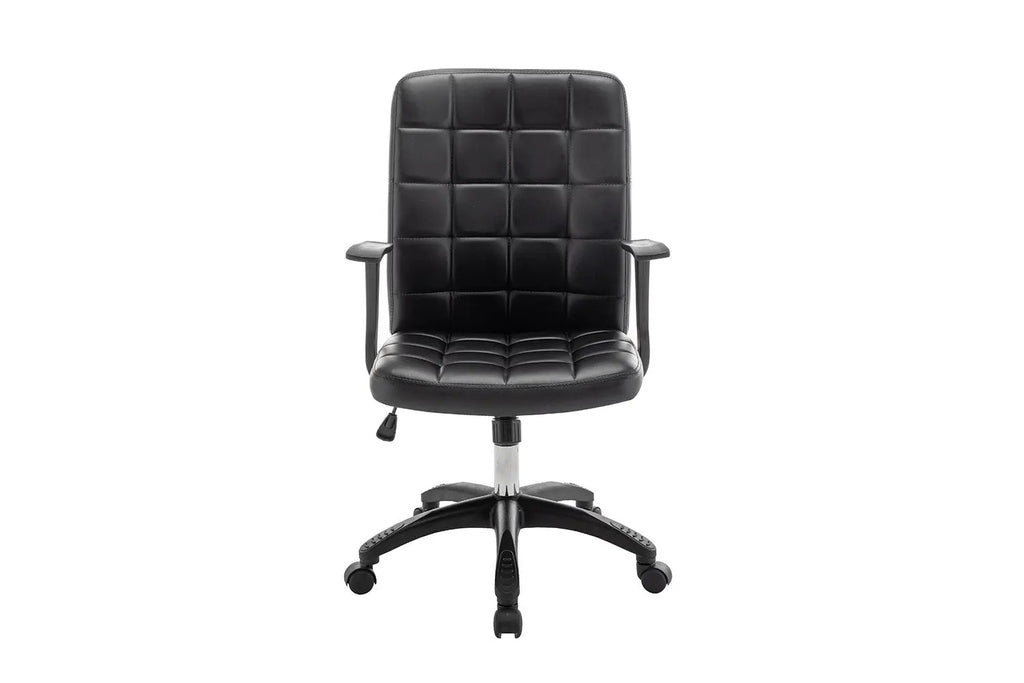 Chaise de bureau LUKY noire vue de trois quarts - TIKAYLA