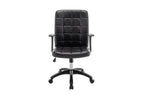 Chaise de bureau LUKY noire vue de trois quarts - TIKAYLA